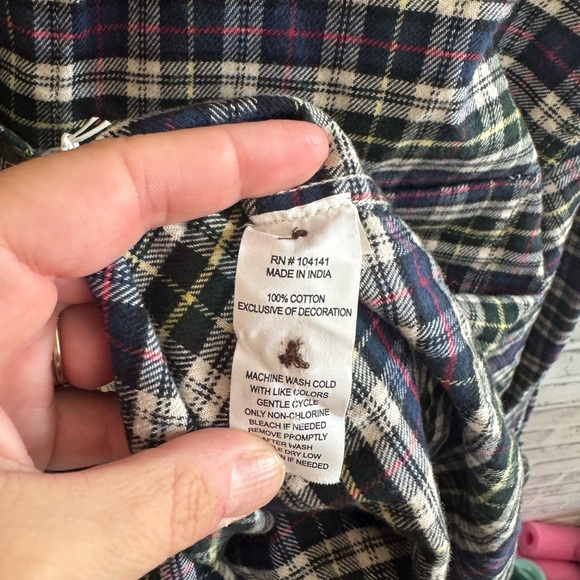 NWT! Women’s Alpine Design multi colored plaid button down flannel shirt, M - Picture 4 of 4